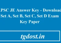 APSC JE Answer Key