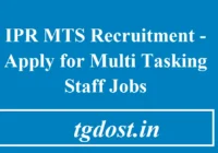 IPR MTS Recruitment