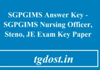 SGPGIMS Answer Key