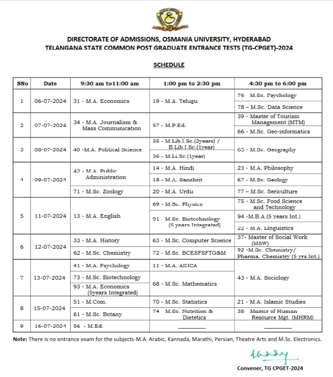 TG CPGET Hall Ticket 2024 {Out} TS CPGET Exam Date