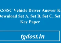 UKSSSC Vehicle Driver Answer Key