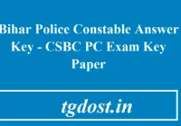 Bihar Police Constable Answer Key