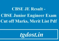 CBSE JE Result