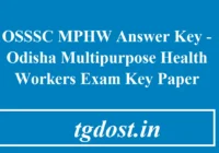 OSSSC MPHW Answer Key