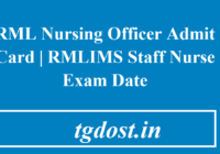 RML Nursing Officer Admit Card