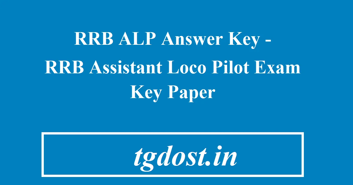 RRB ALP Answer Key 2024 RRB Chandigarh Assistant Loco Pilot Exam Key Paper